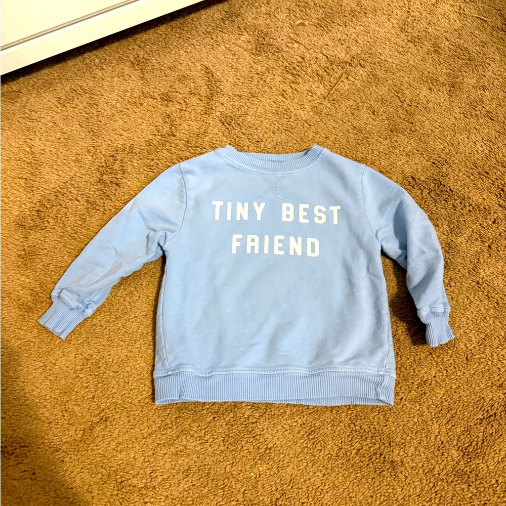 2-3T Light Blue Sweatshirt with 'Tiny Best Friend' Print